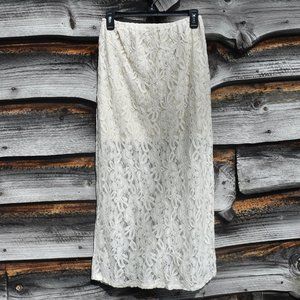 Pixi & Ivy Half-lined Ivory Lace Maxi Skirt XS/S